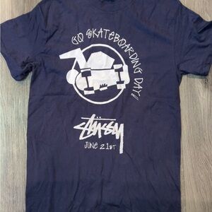 Stussy Dark Blue Crew Neck Tee